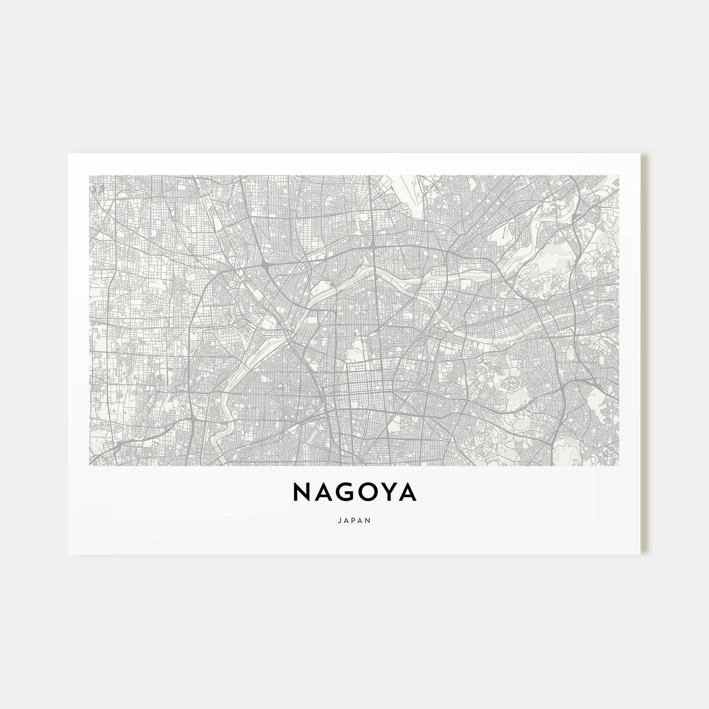 Nagoya Map Landscape Poster