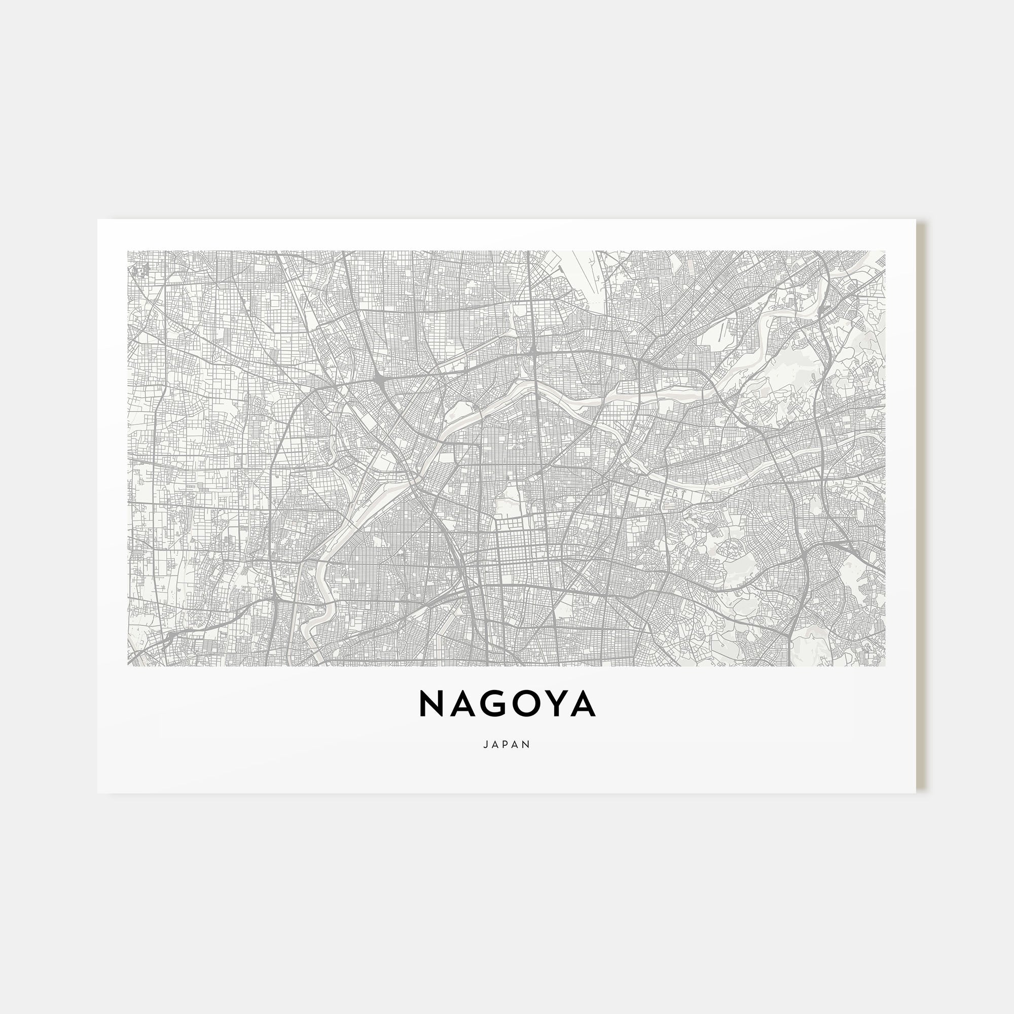 Nagoya Map Landscape Poster