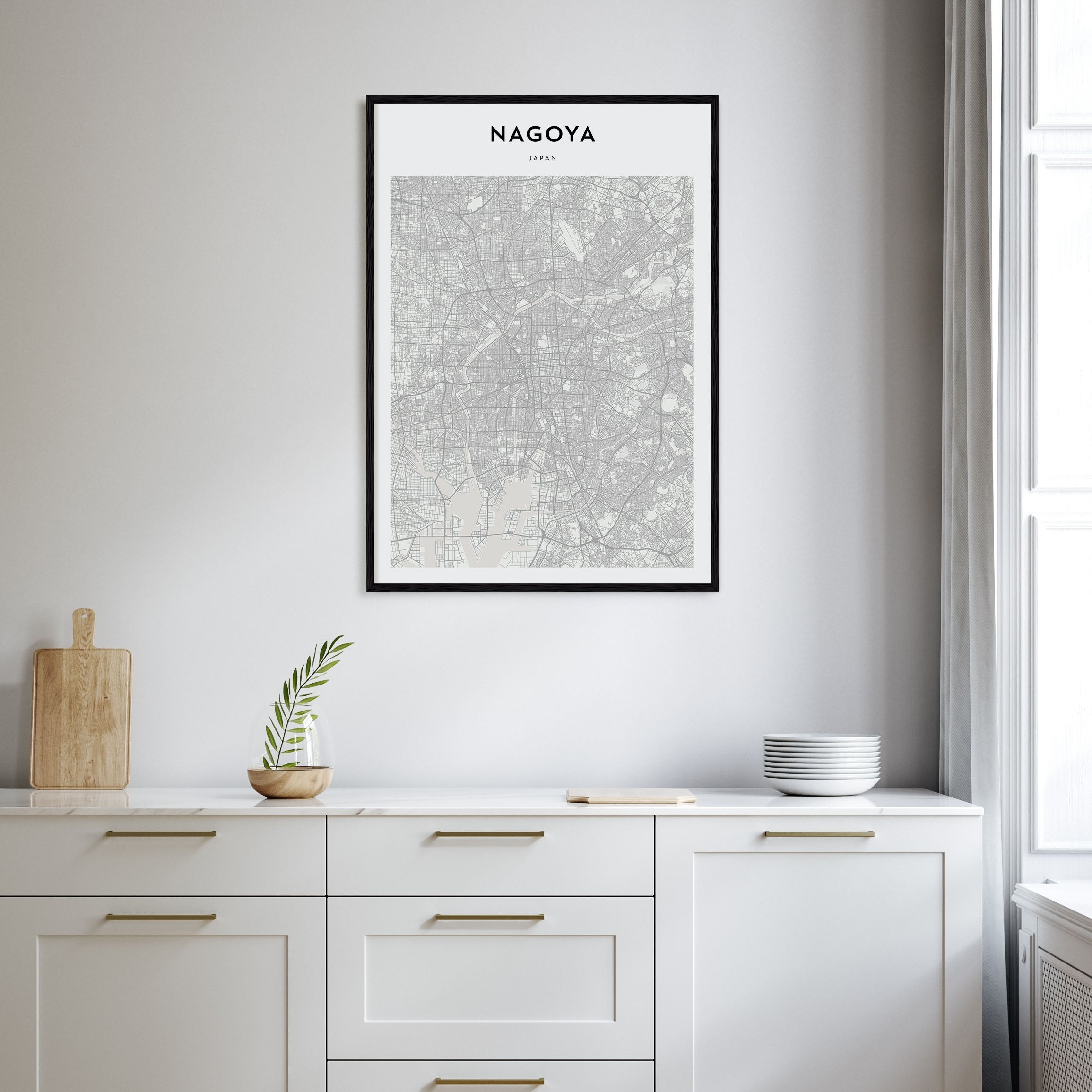 Nagoya Map Portrait Poster