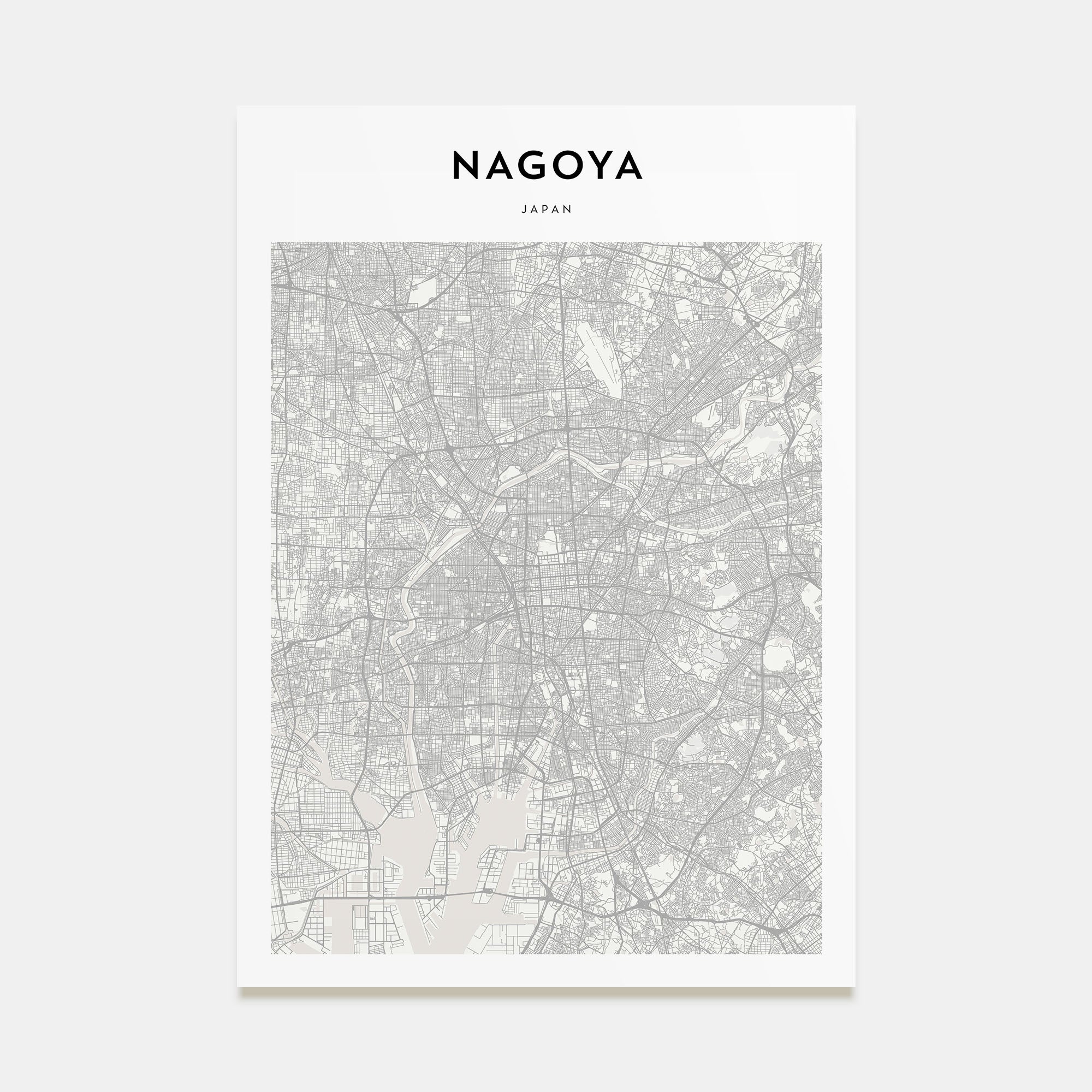 Nagoya Map Portrait Poster