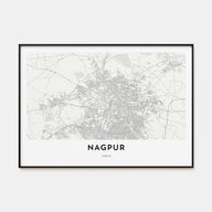 Nagpur Map Landscape Poster