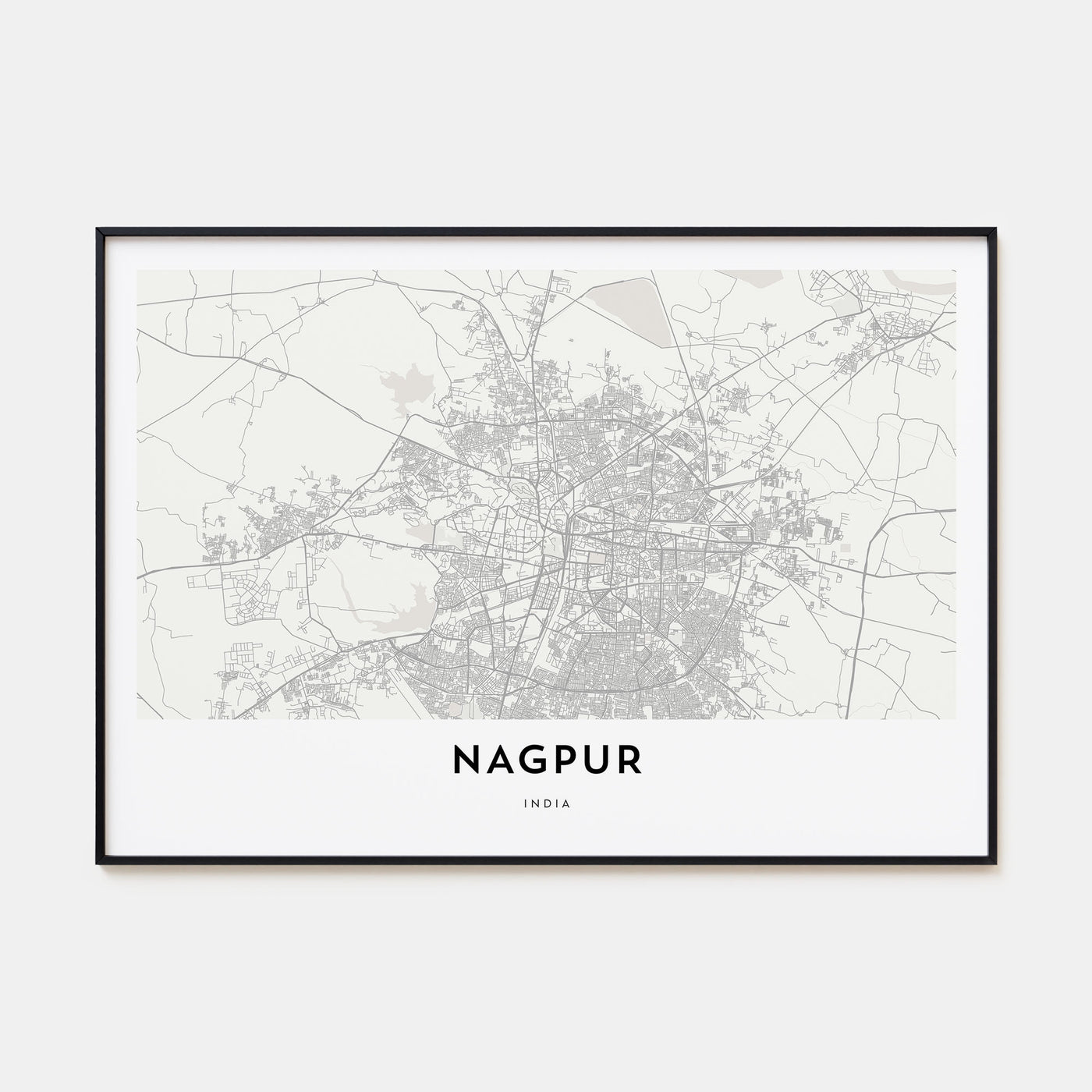 Nagpur Map Landscape Poster