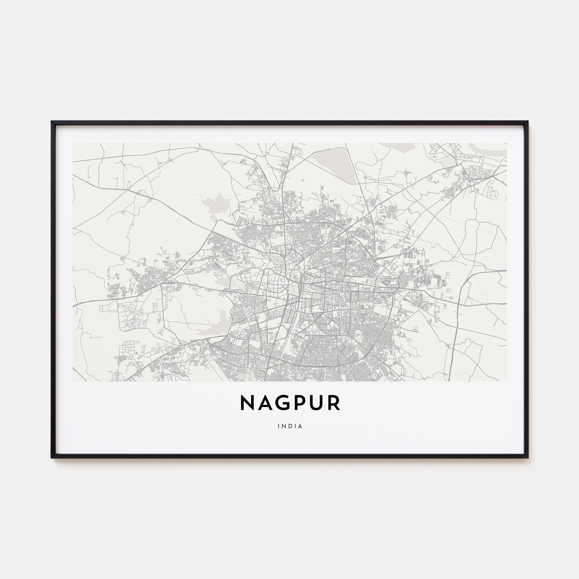 Nagpur Map Landscape Poster