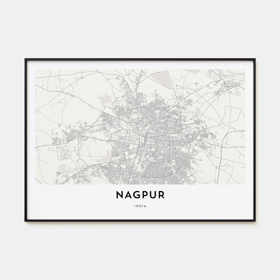 Nagpur Map Landscape Poster