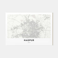Nagpur Map Landscape Poster