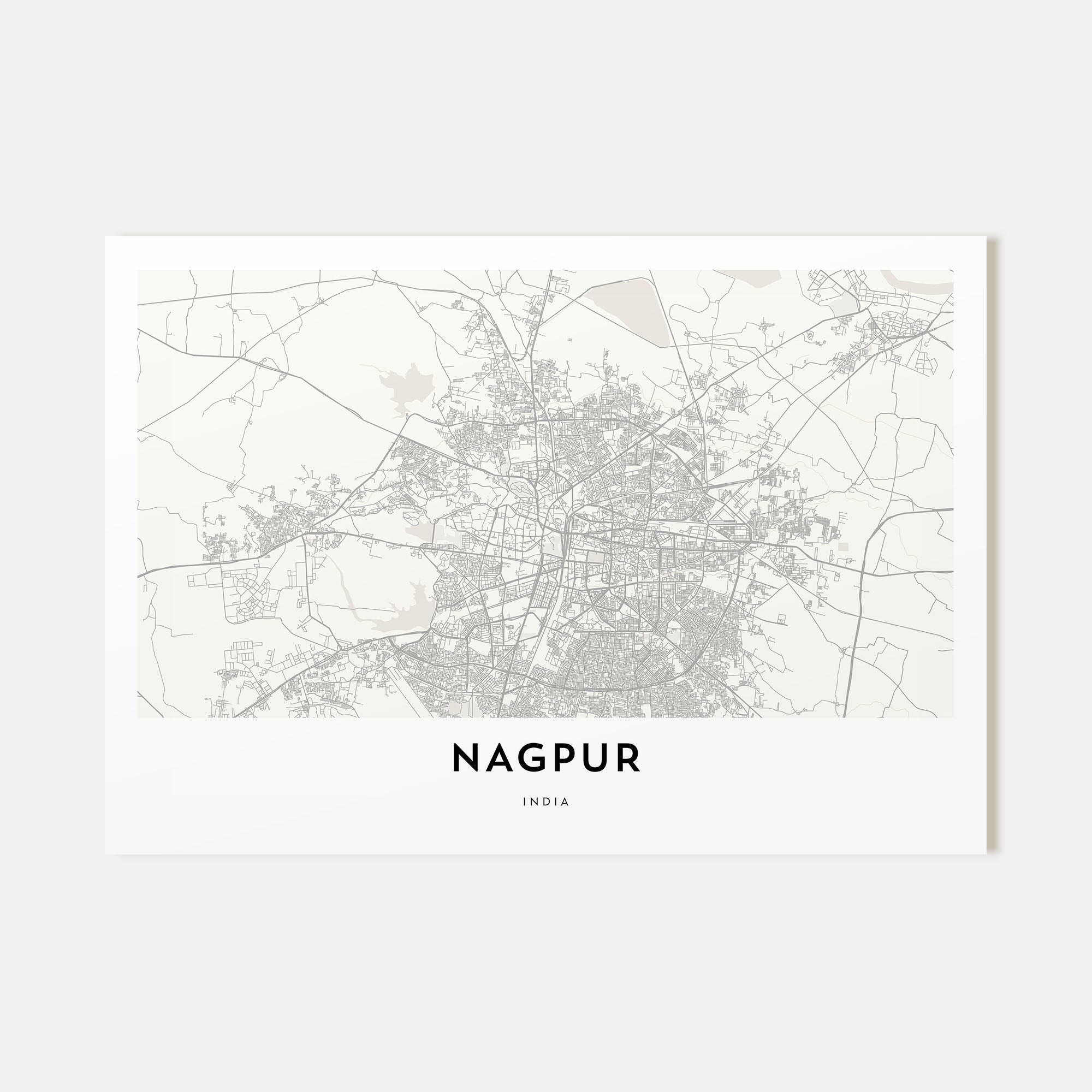Nagpur Map Landscape Poster