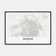 Nagpur Map Landscape Poster