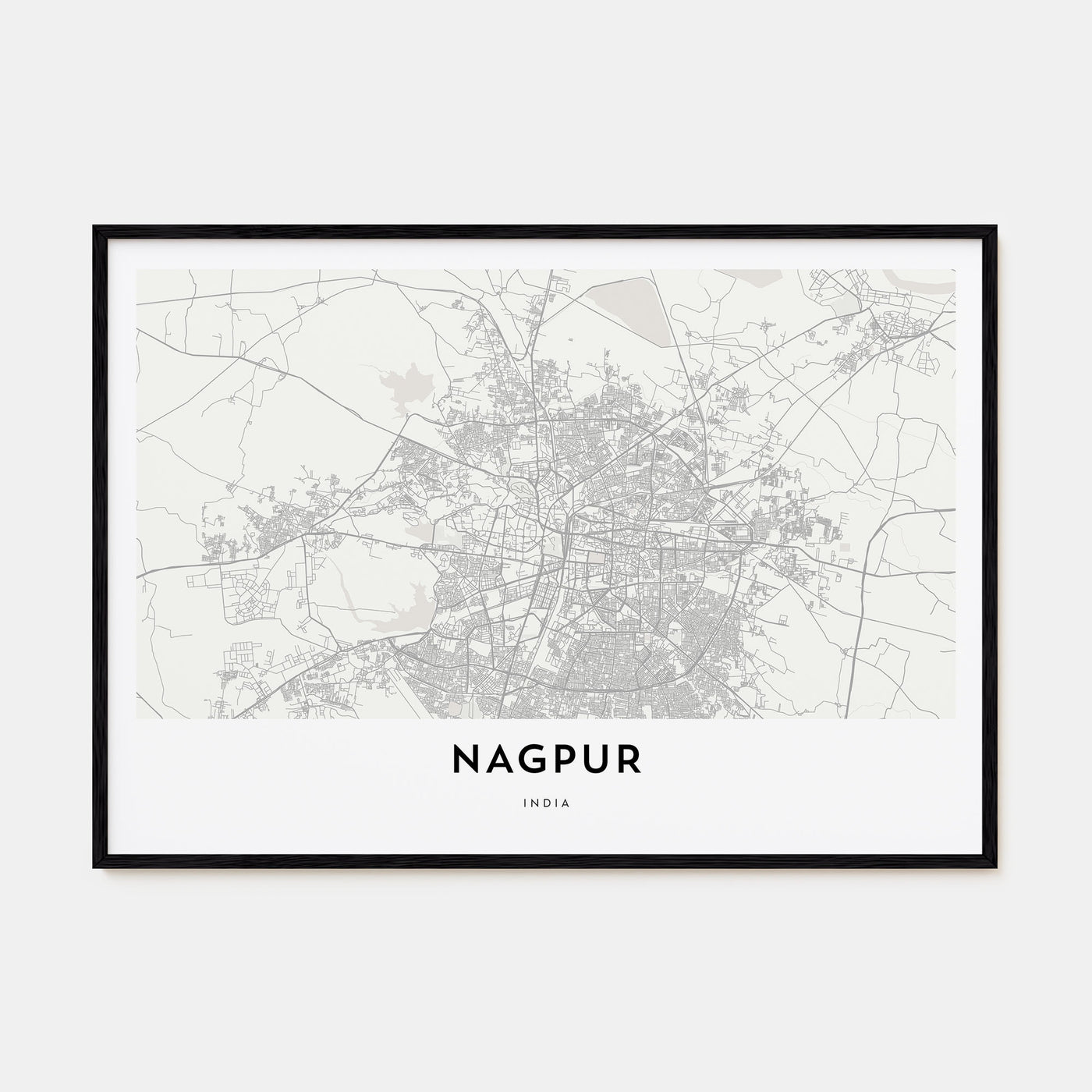 Nagpur Map Landscape Poster