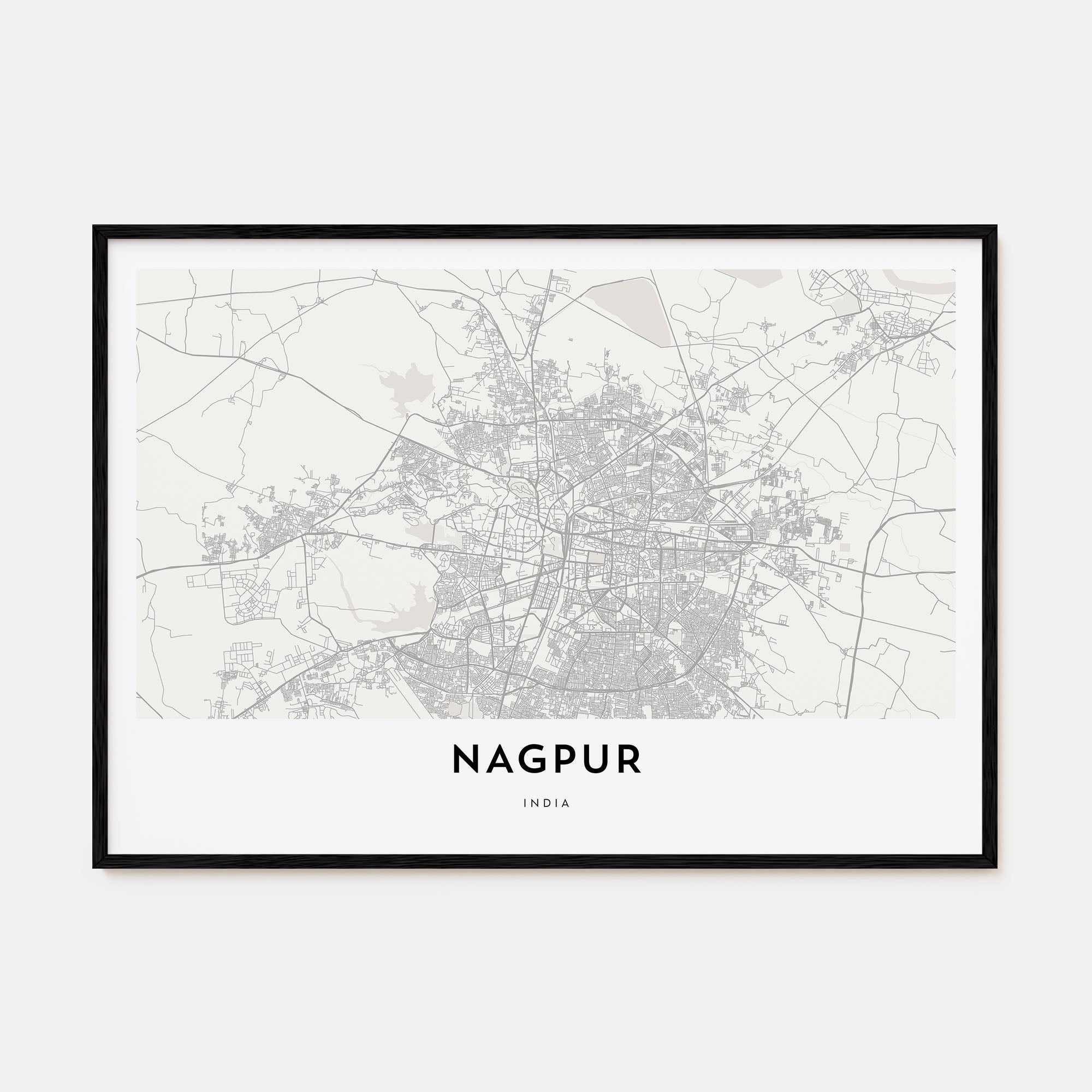 Nagpur Map Landscape Poster