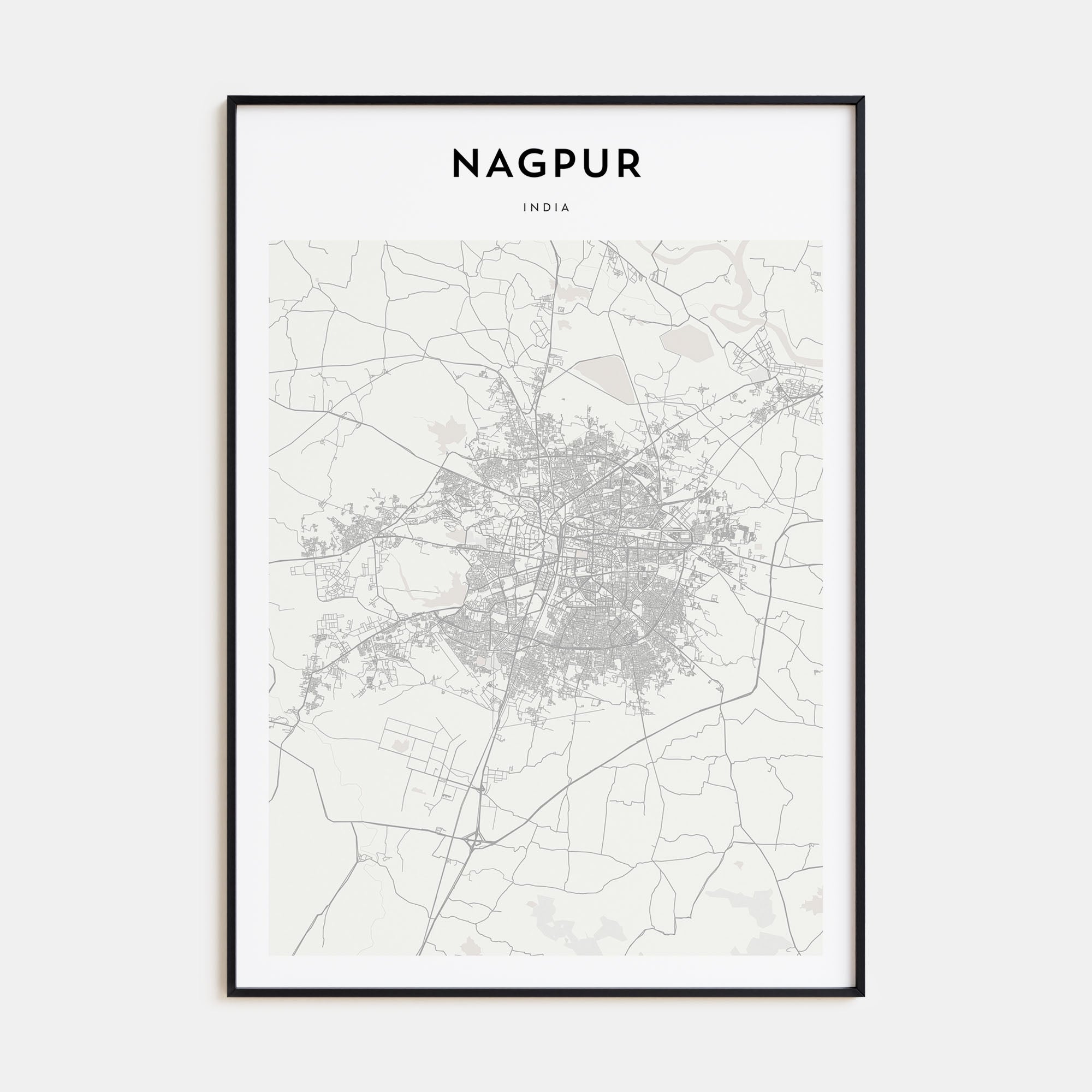 Nagpur Map Portrait Poster