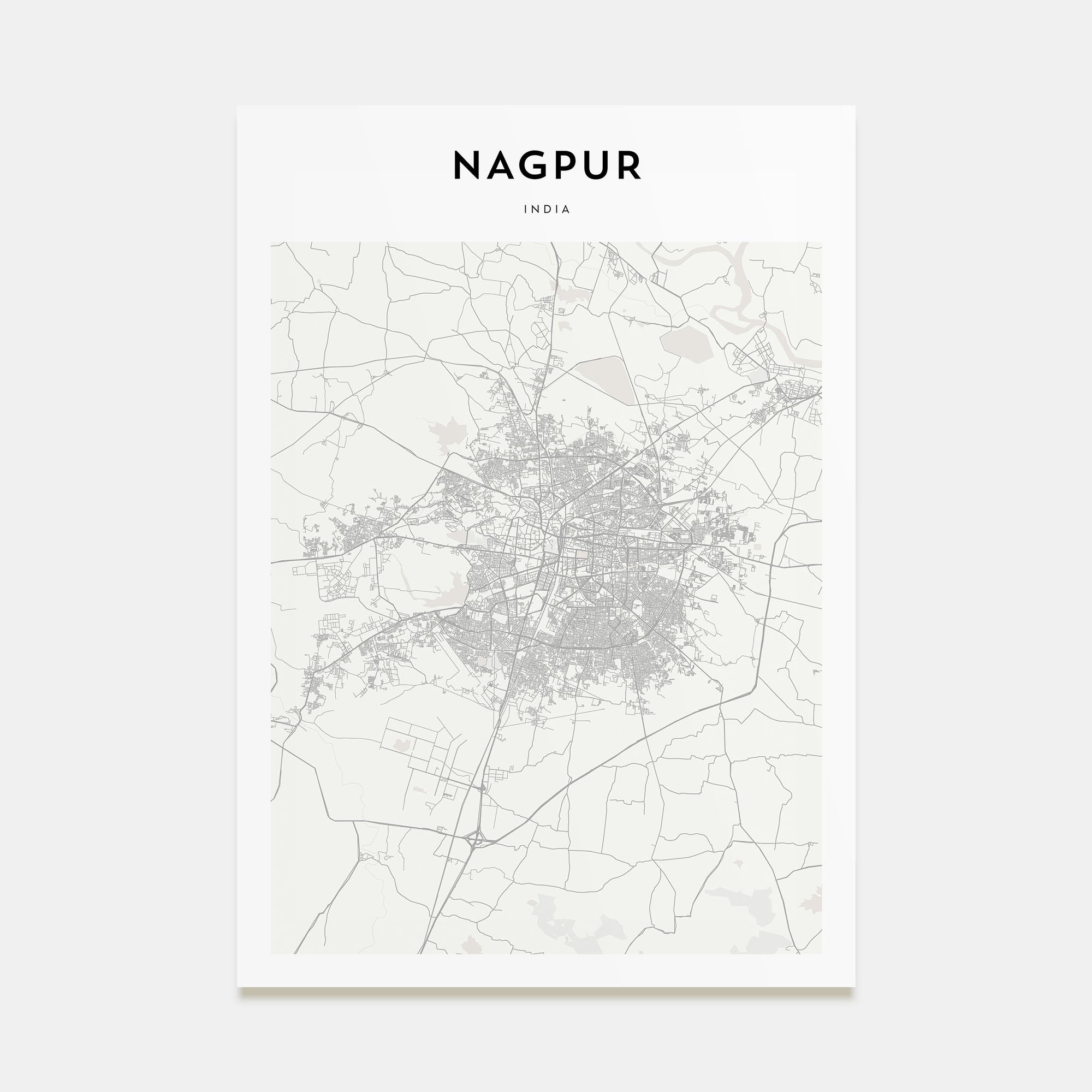 Nagpur Map Portrait Poster