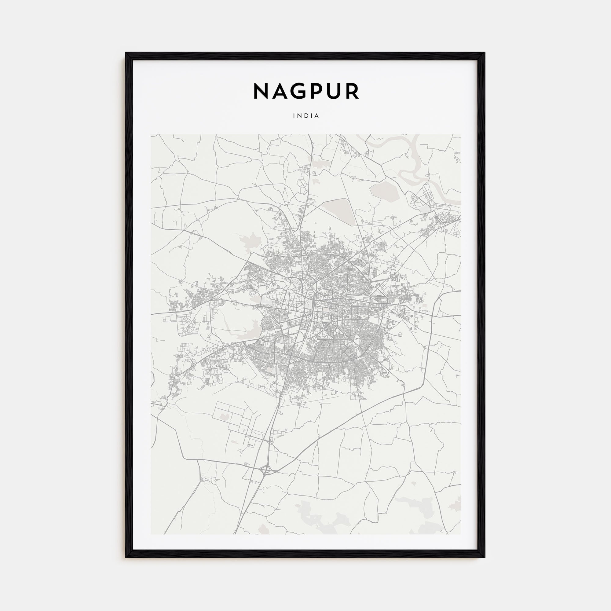 Nagpur Map Portrait Poster