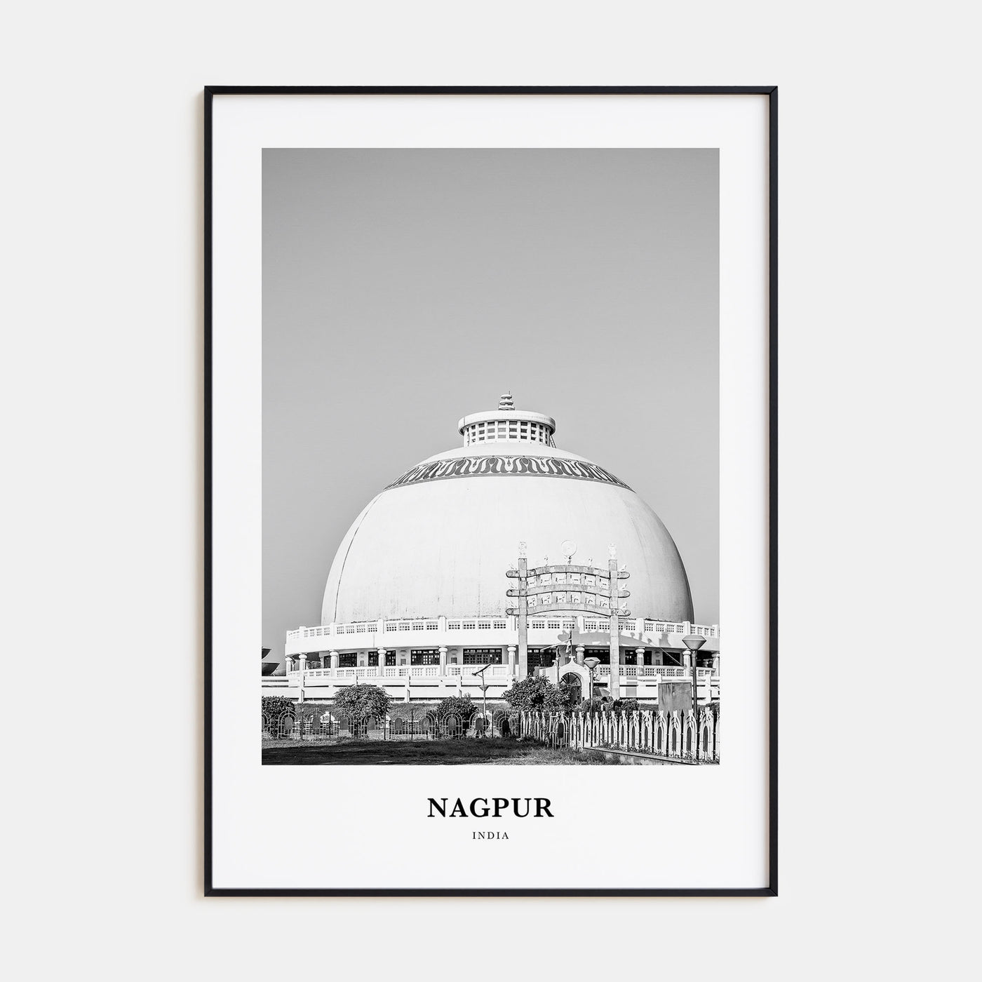 Nagpur Portrait B&W Poster