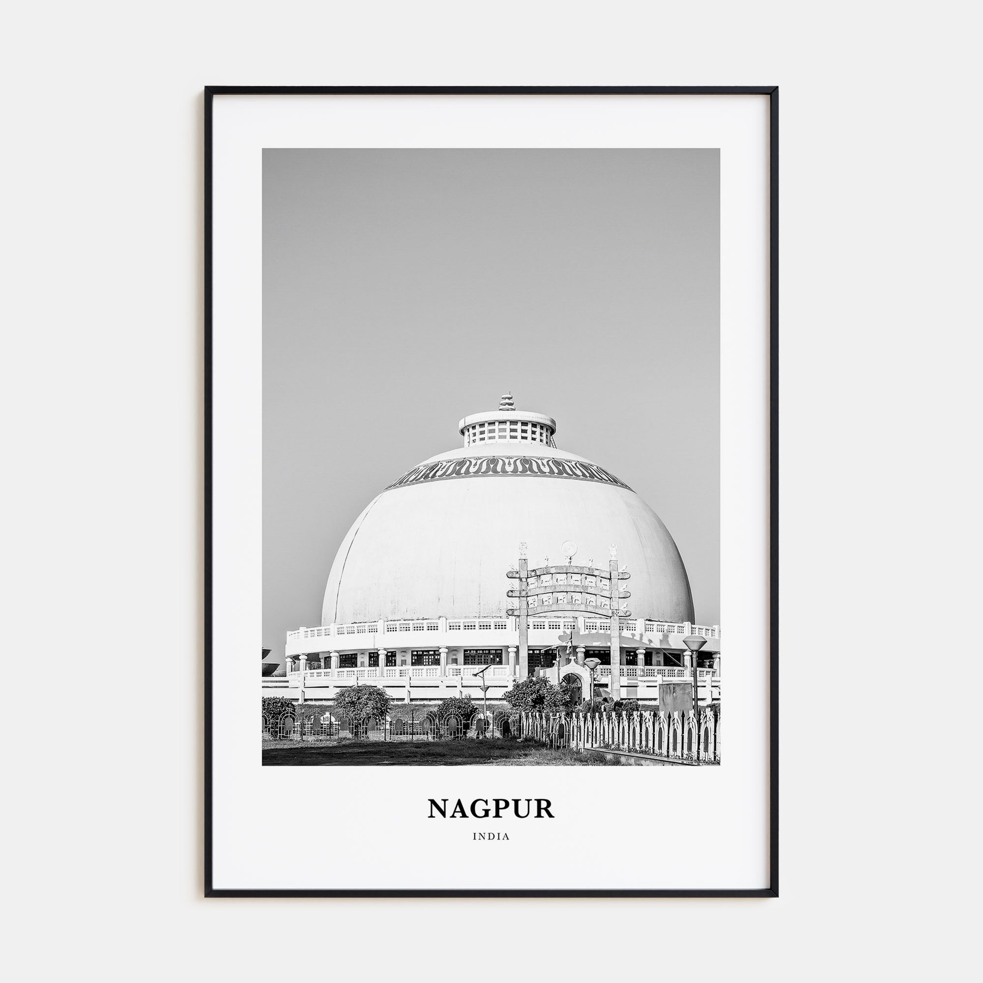 Nagpur Portrait B&W Poster