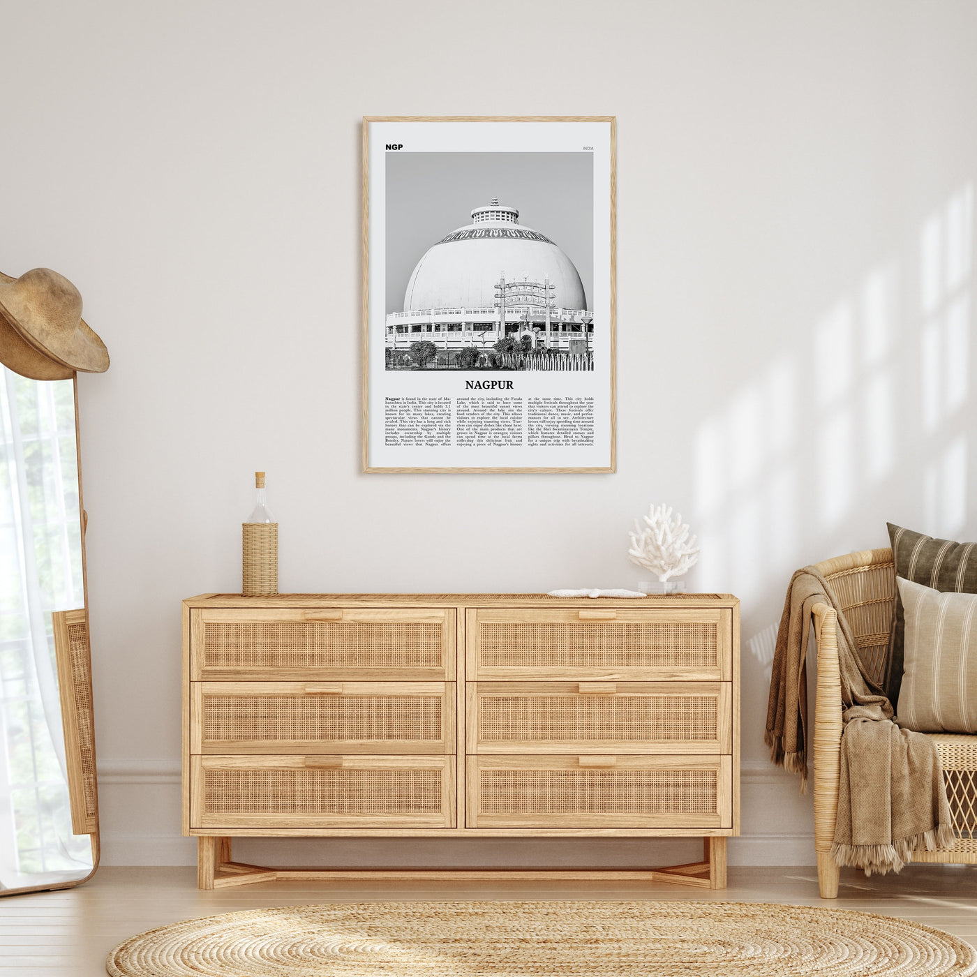 Nagpur Travel B&W Poster