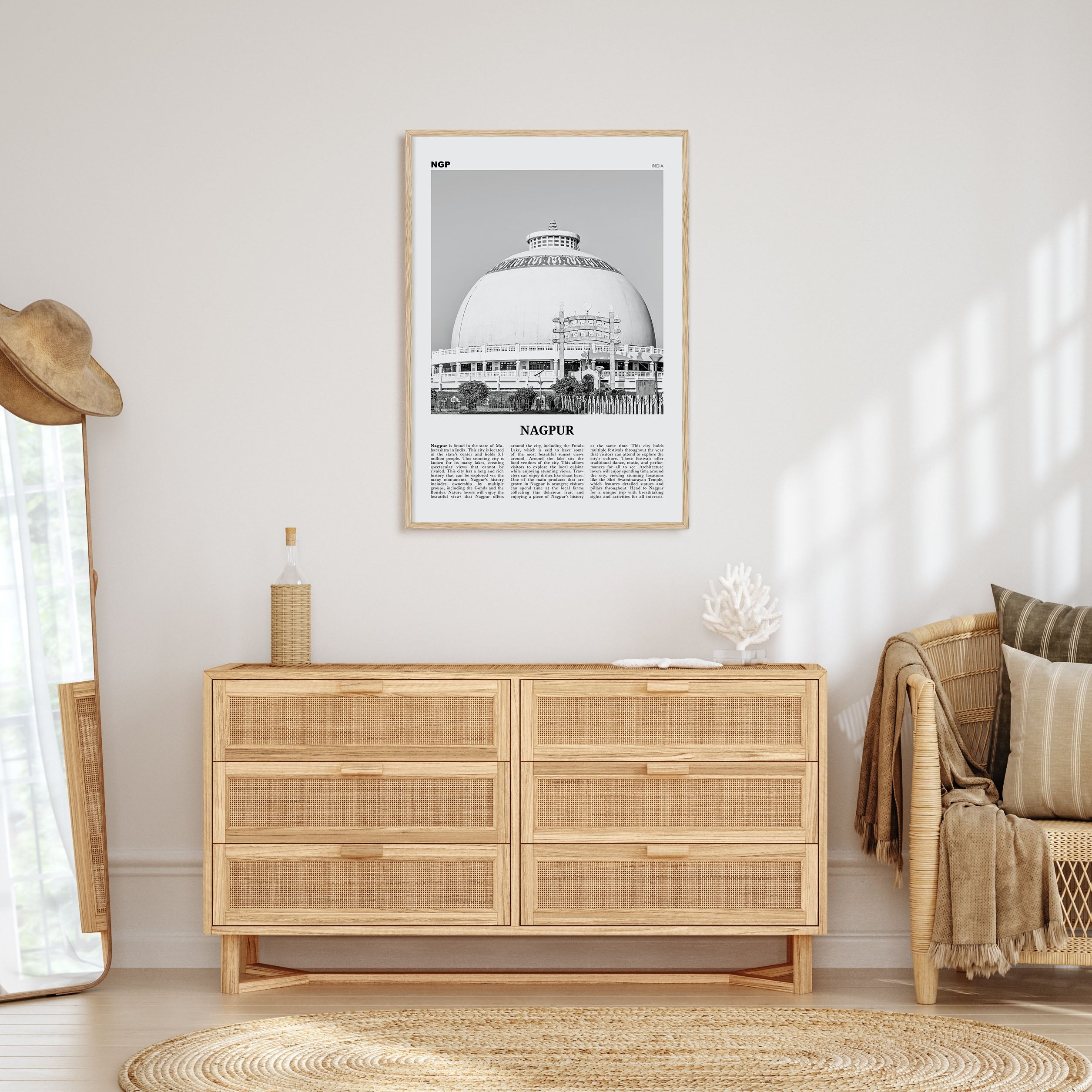 Nagpur Travel B&W Poster