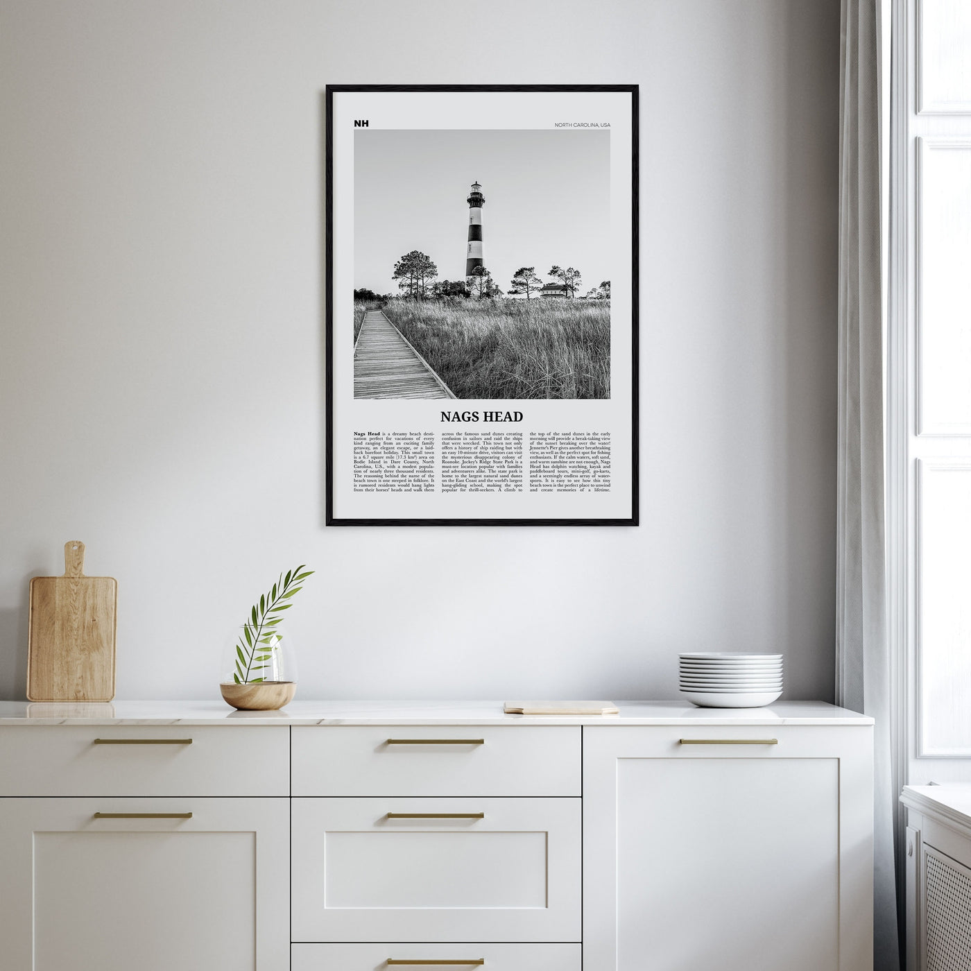Nags Head Travel B&W Poster