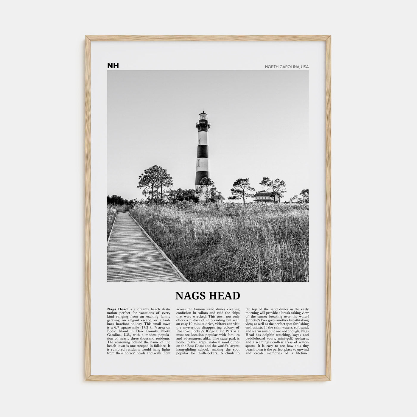 Nags Head Travel B&W Poster