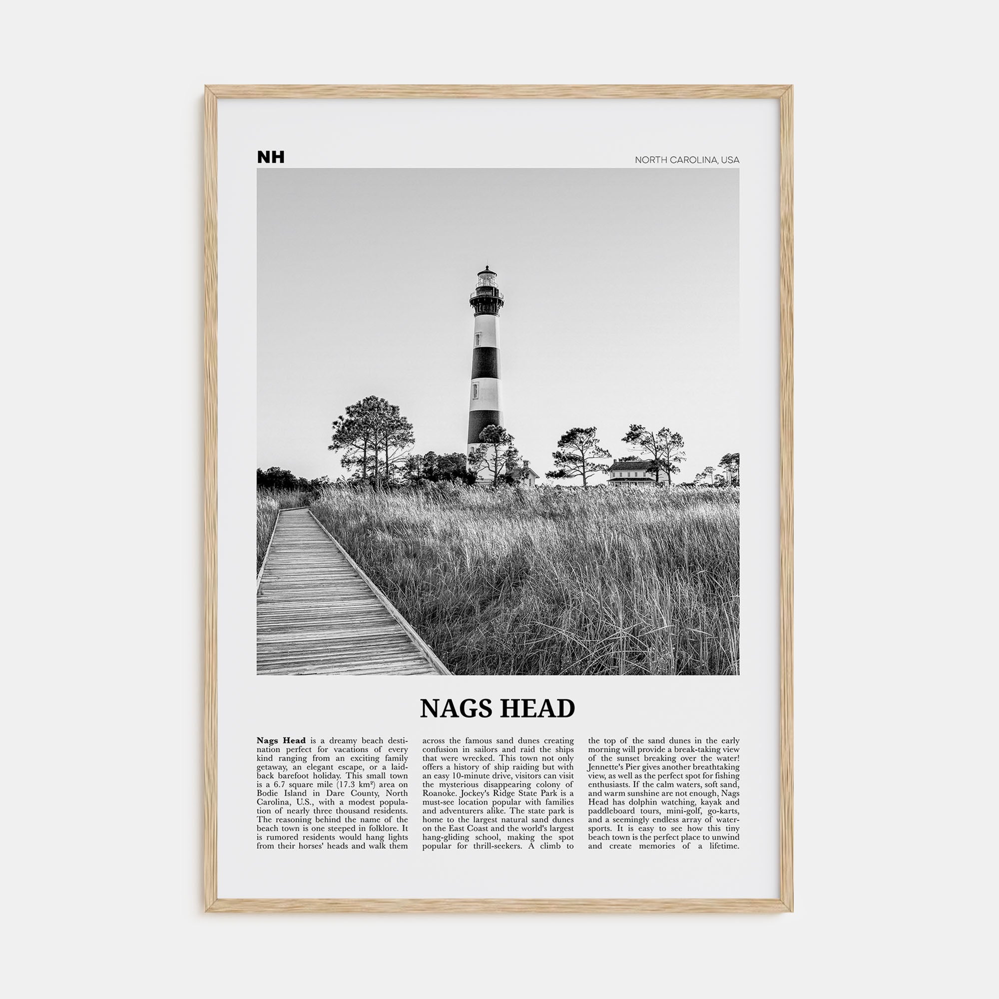 Nags Head Travel B&W Poster
