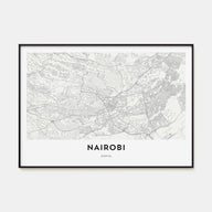 Nairobi Map Landscape Poster