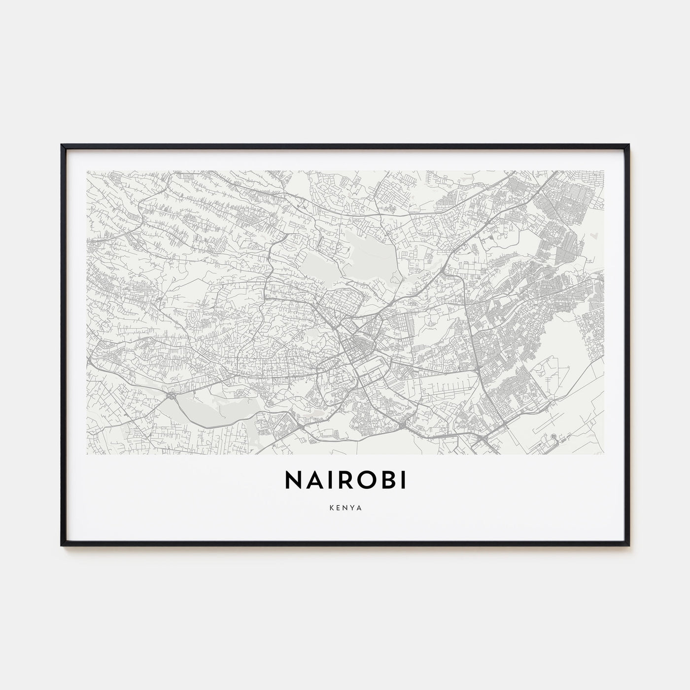 Nairobi Map Landscape Poster