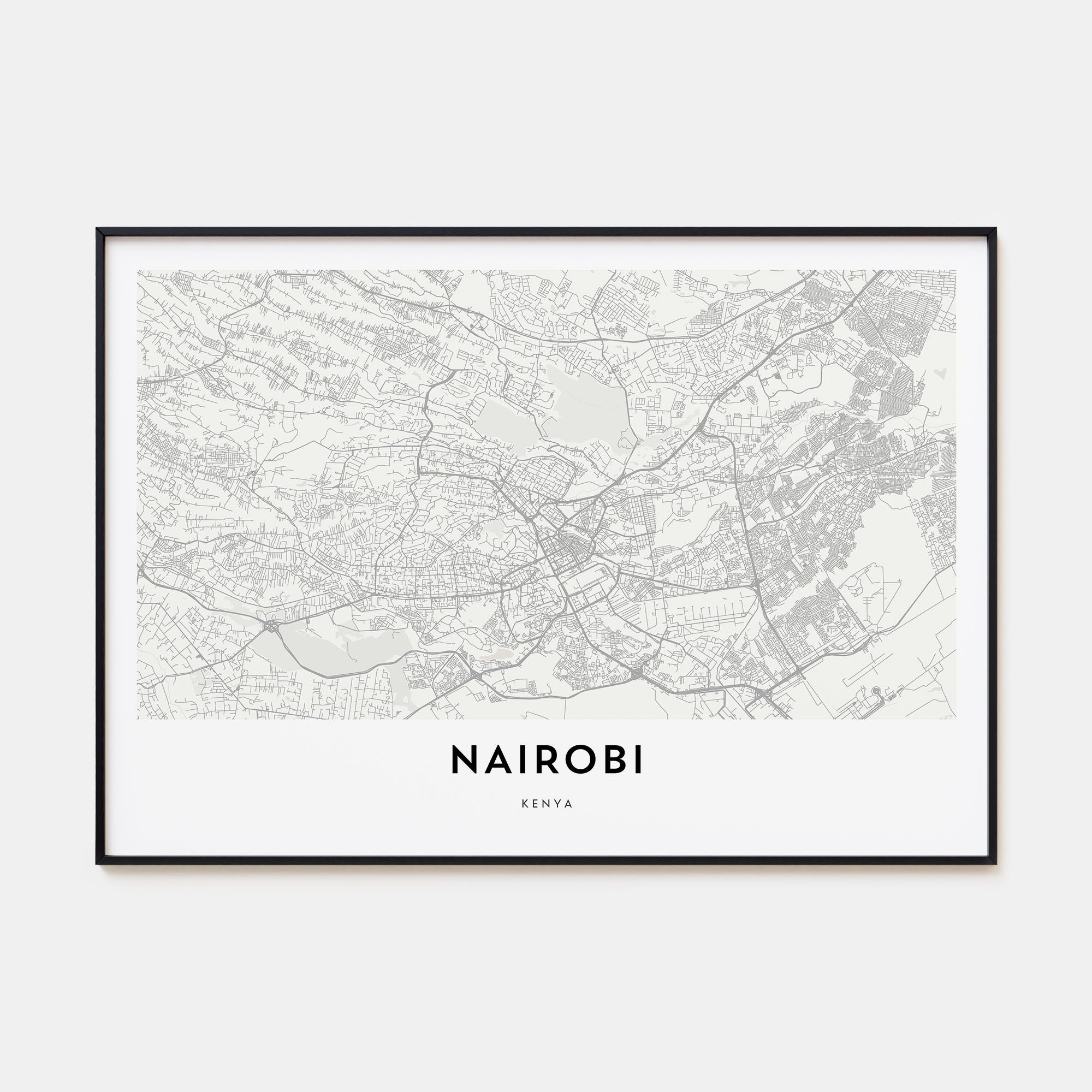 Nairobi Map Landscape Poster
