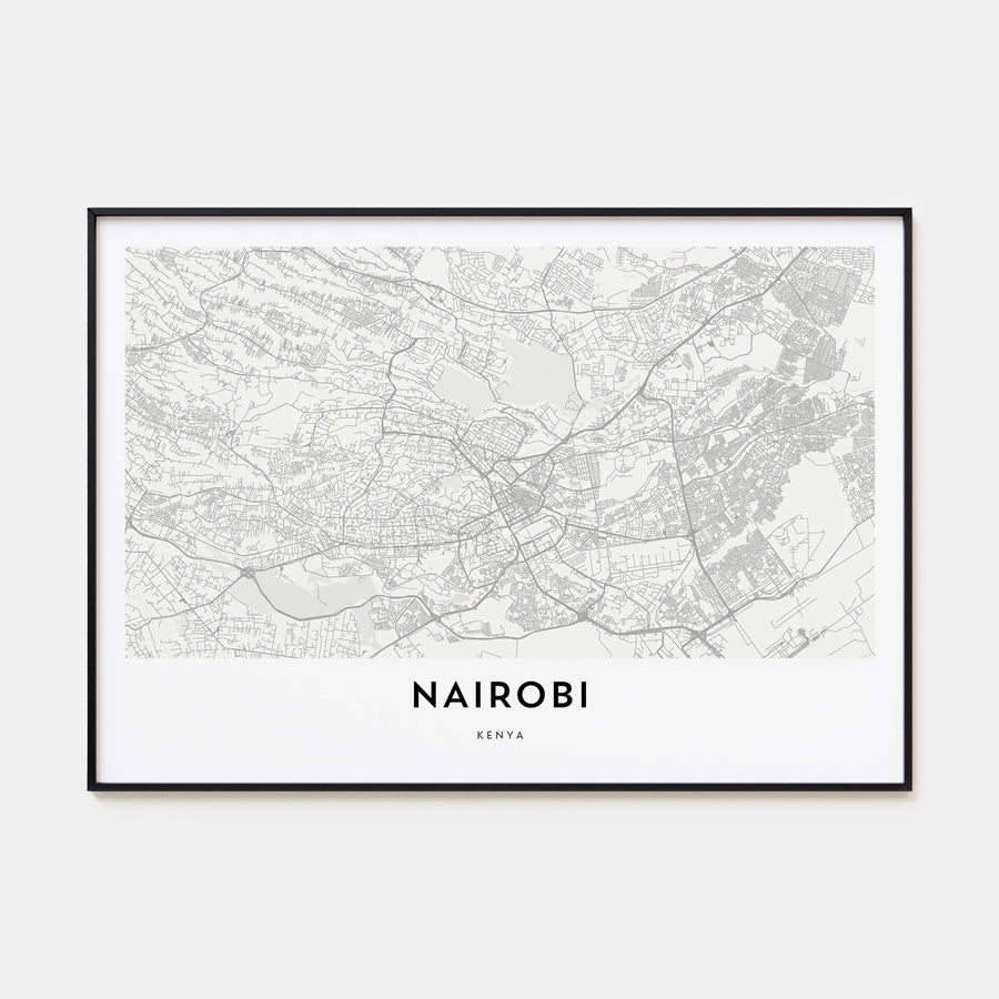 Nairobi Map Landscape Poster