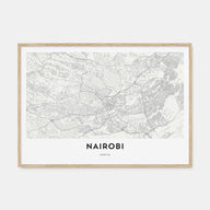 Nairobi Map Landscape Poster