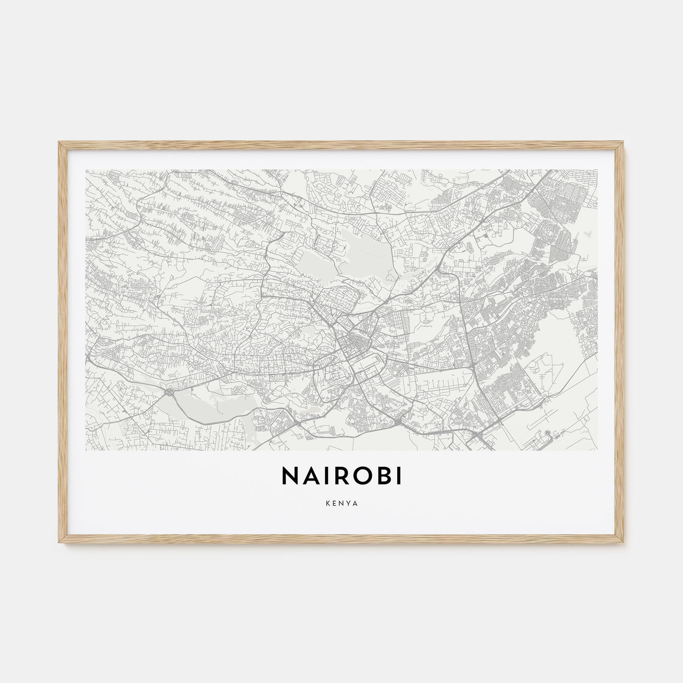 Nairobi Map Landscape Poster