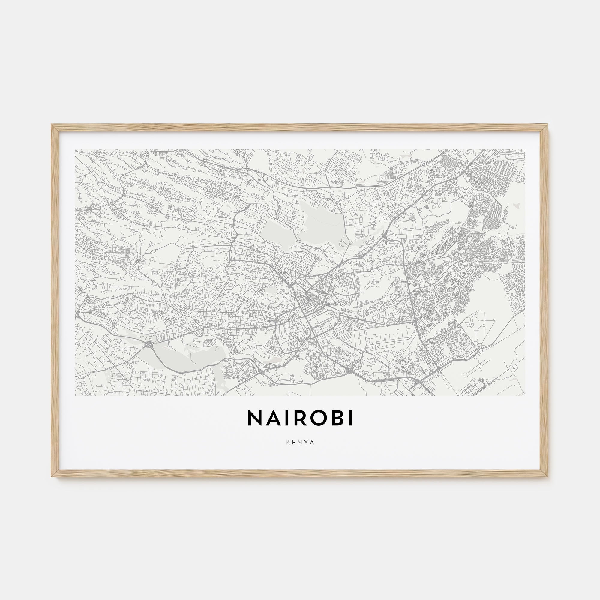 Nairobi Map Landscape Poster