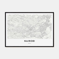 Nairobi Map Landscape Poster