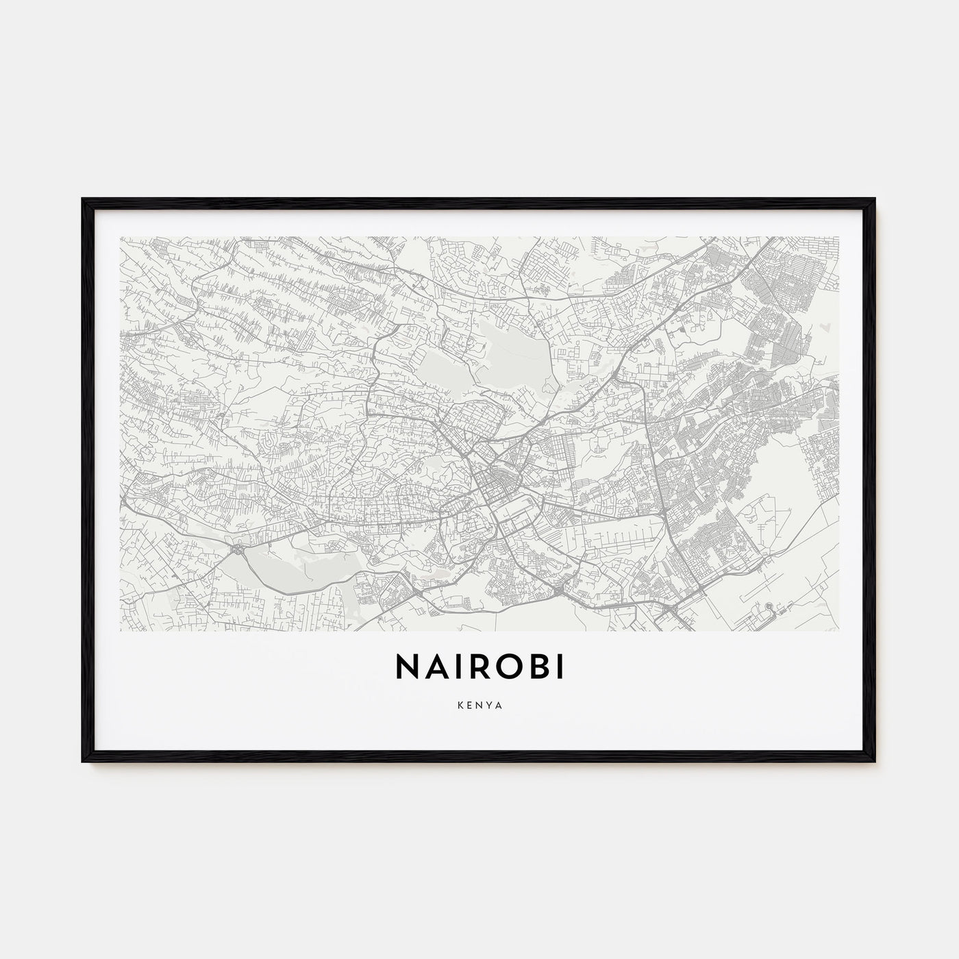 Nairobi Map Landscape Poster
