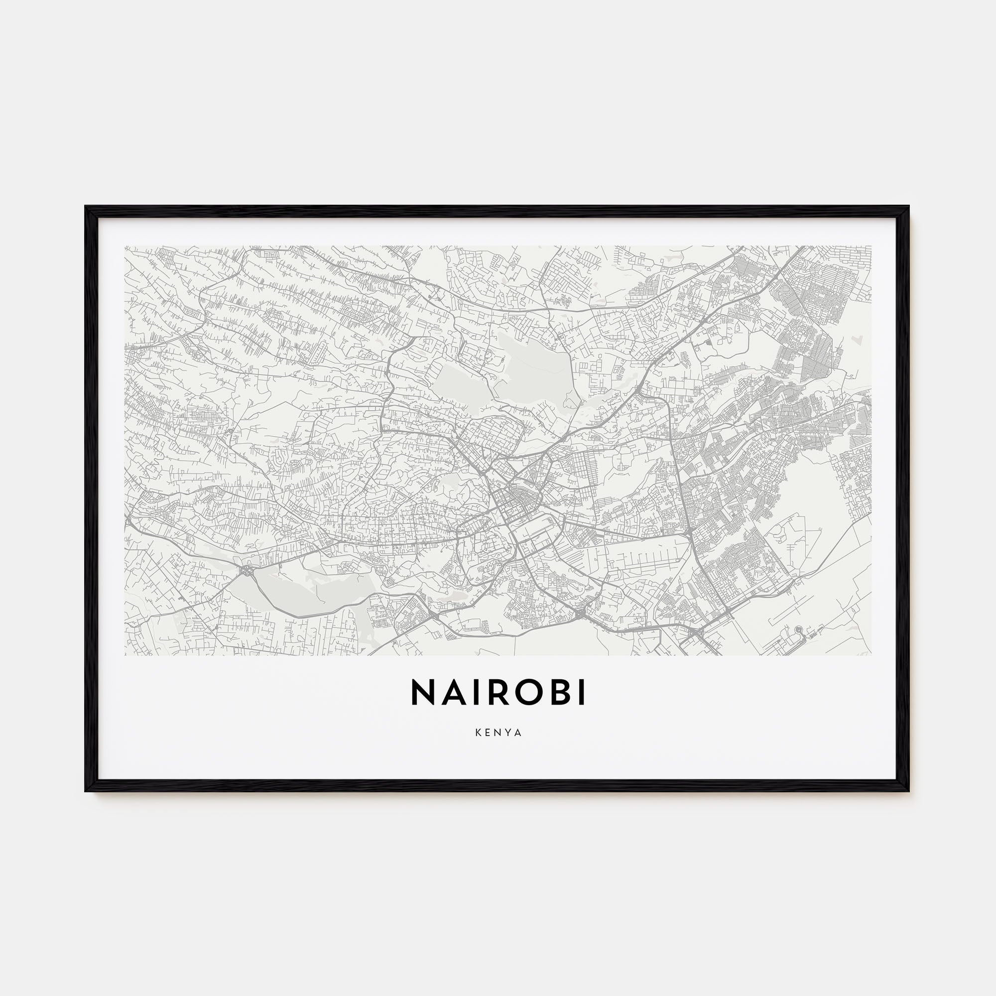 Nairobi Map Landscape Poster