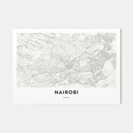 Nairobi Map Landscape Poster
