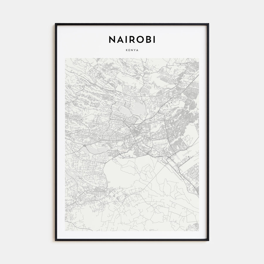 Nairobi Map Portrait Poster