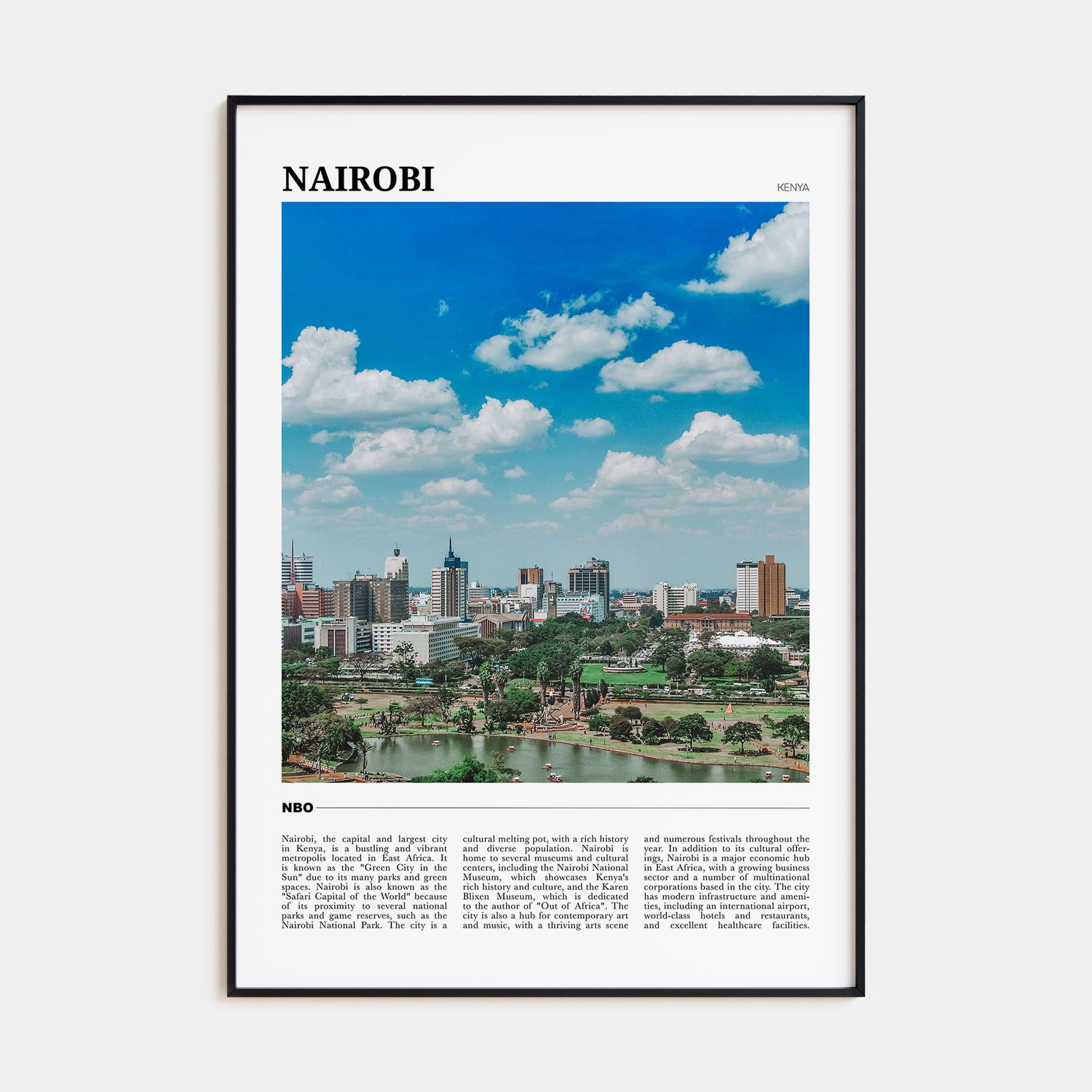 Nairobi Travel Color Poster