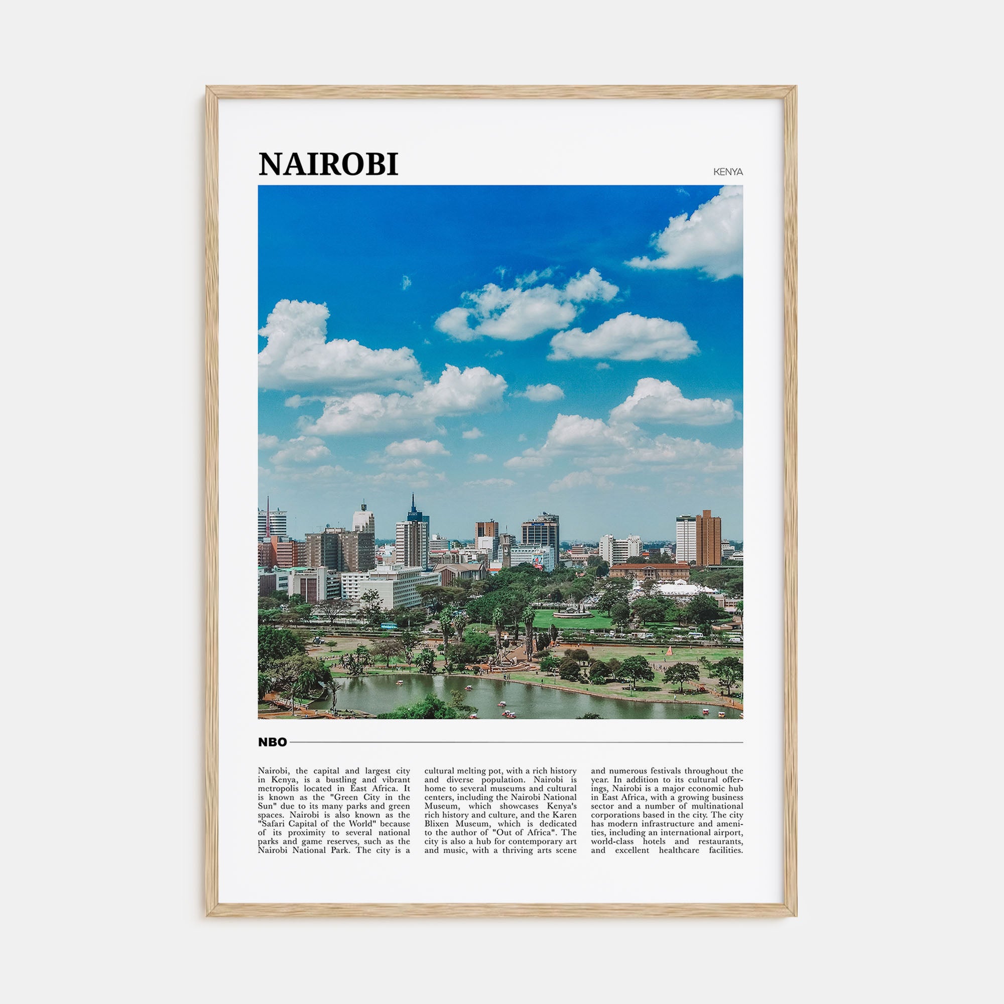 Nairobi Travel Color Poster