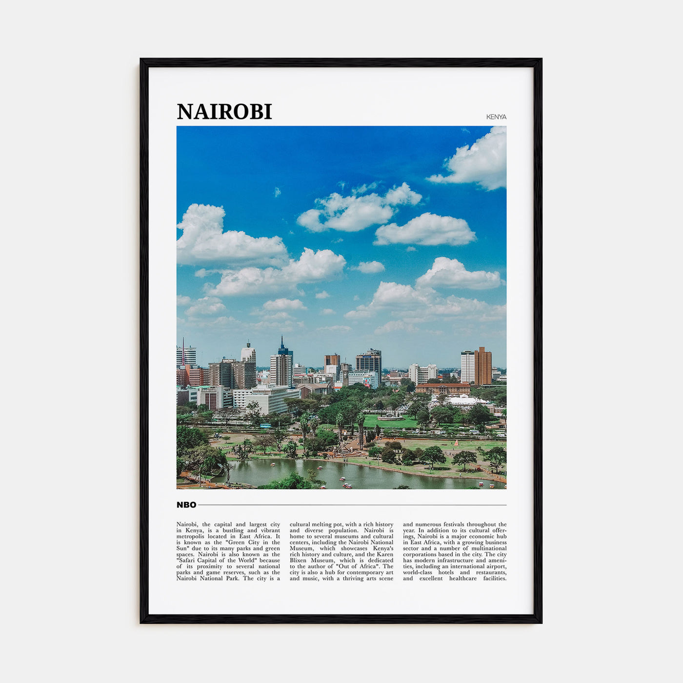 Nairobi Travel Color Poster