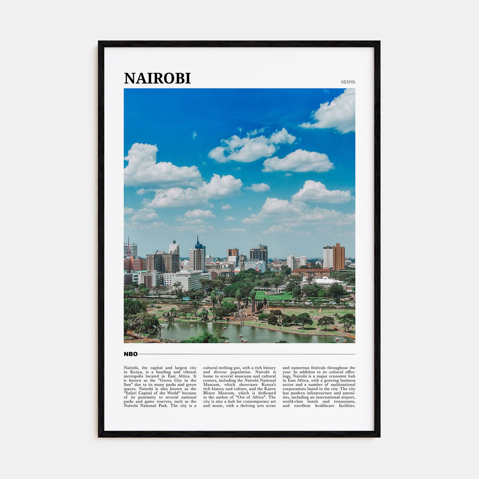 Nairobi Travel Color Poster