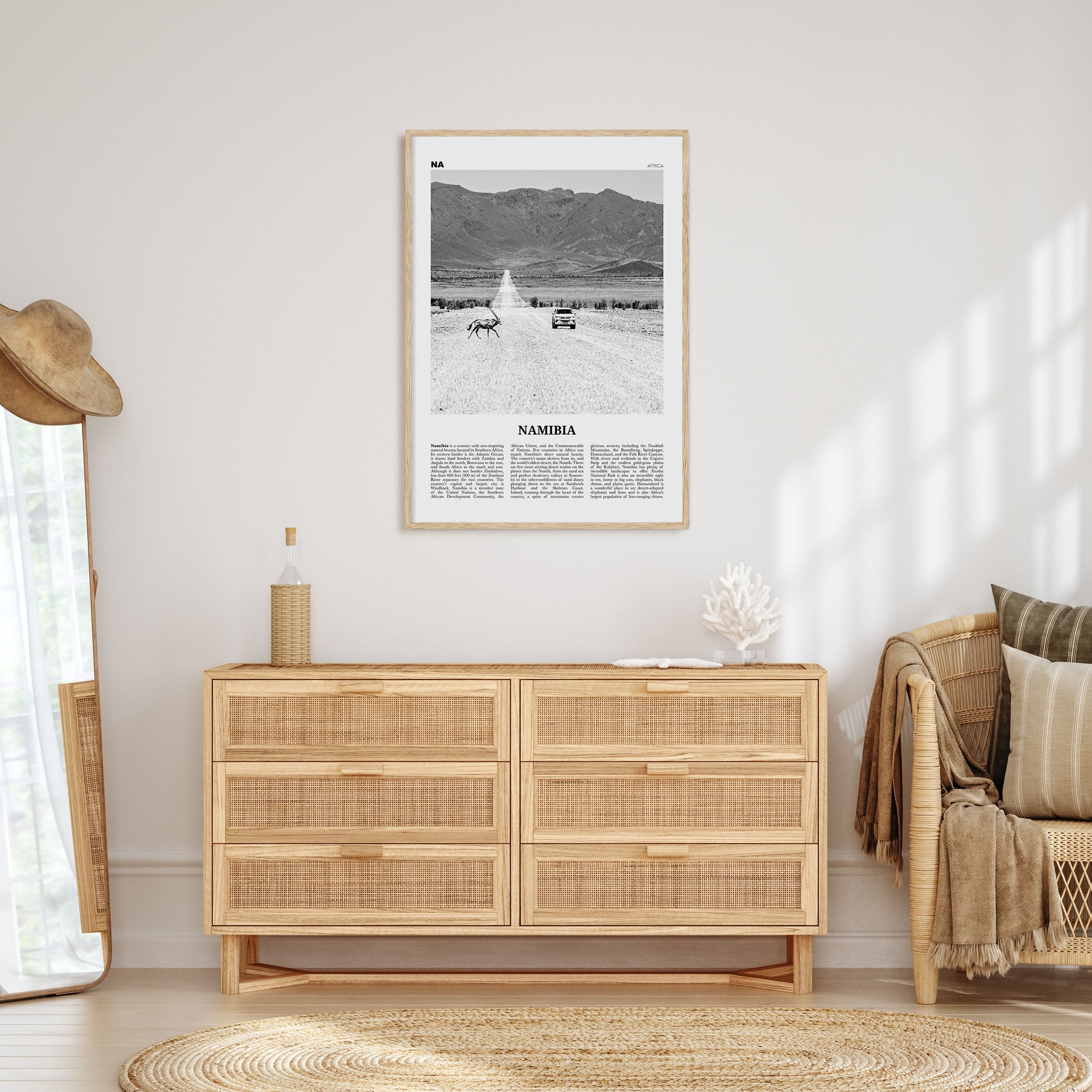 Namibia Travel B&W Poster