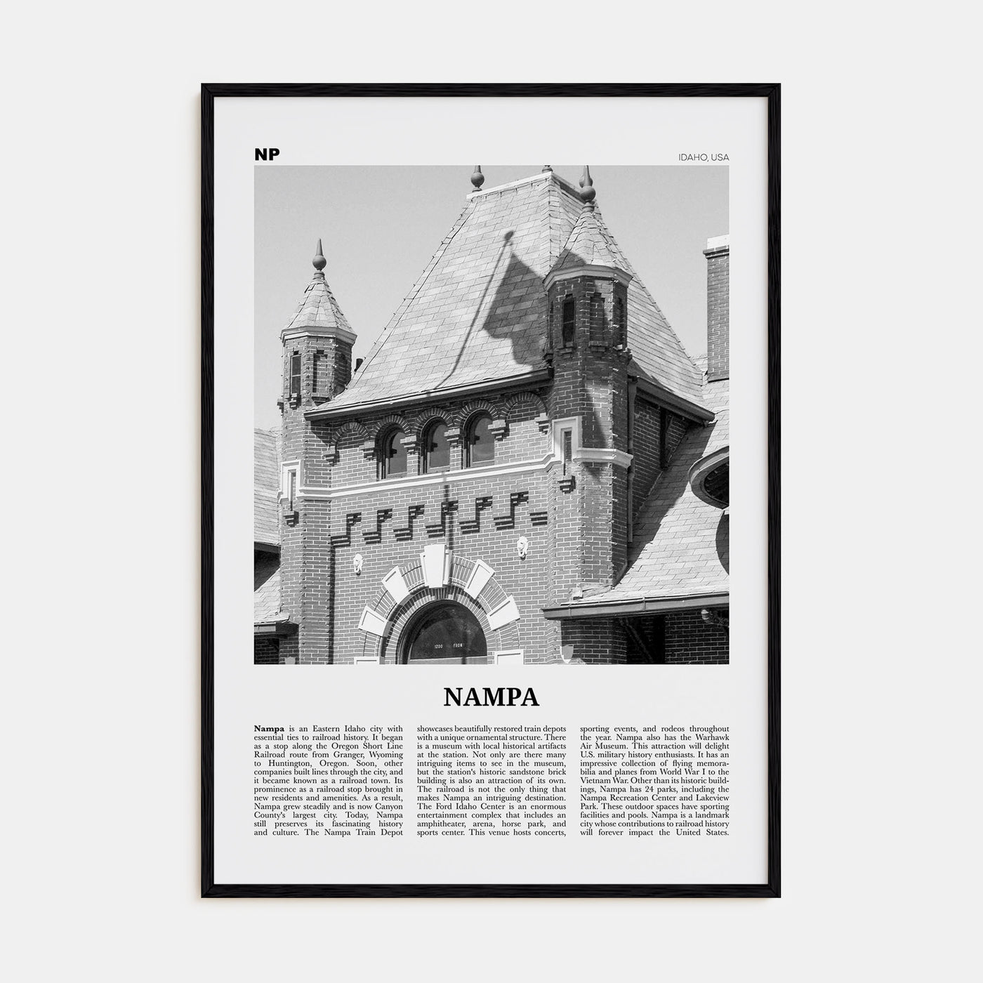 Nampa Travel B&W Poster