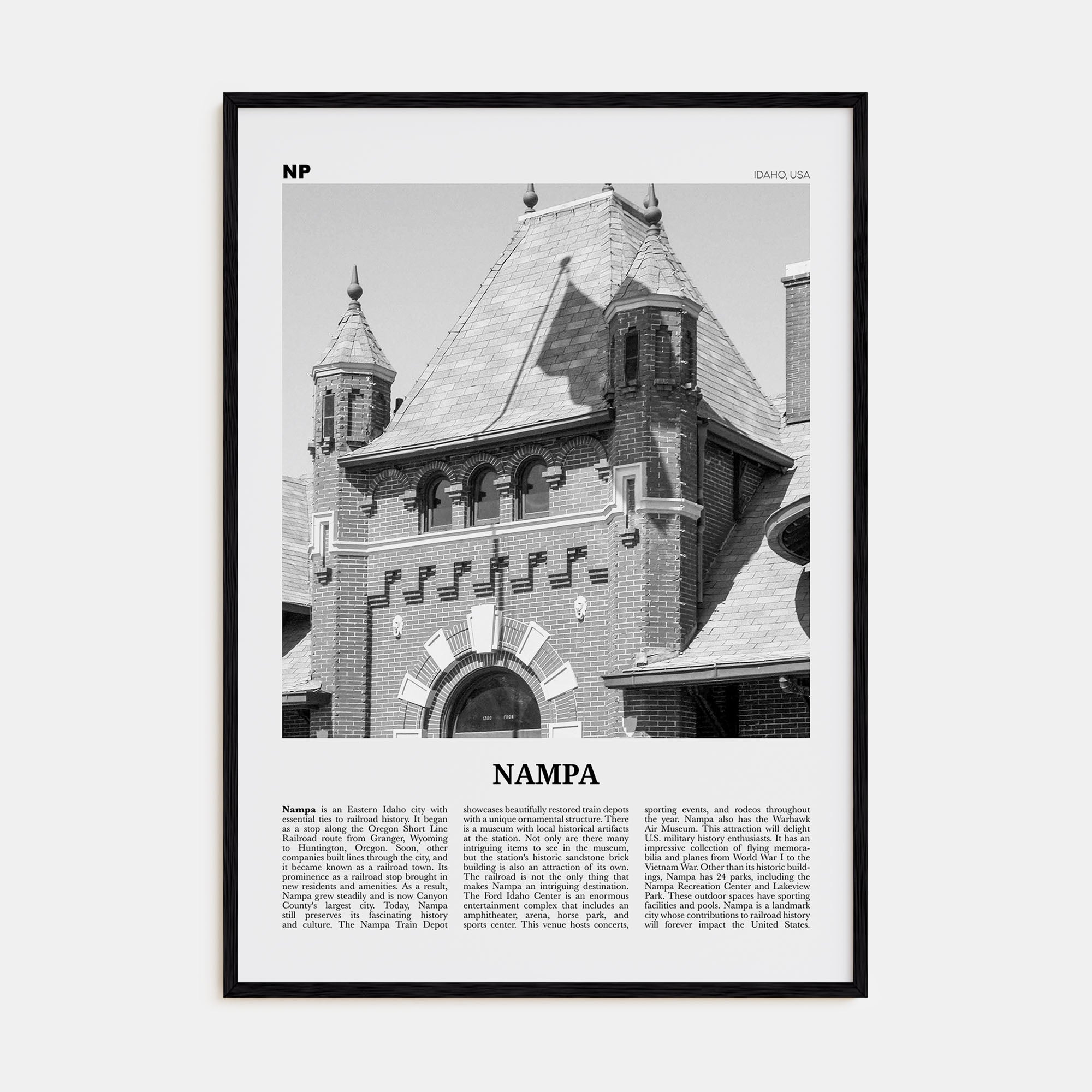 Nampa Travel B&W Poster