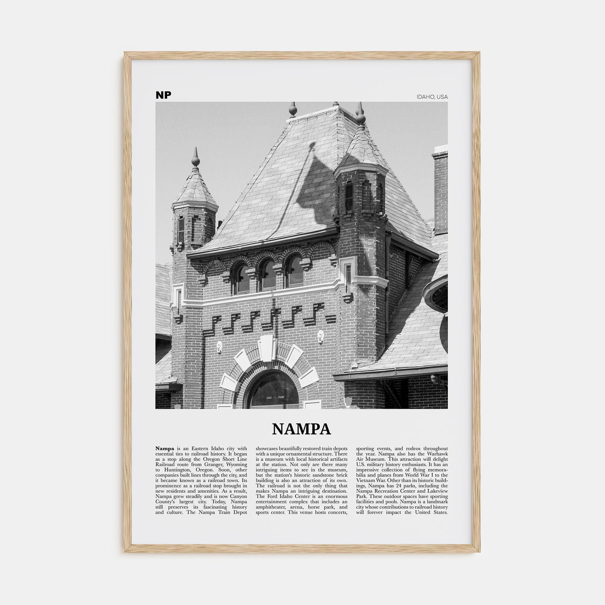 Nampa Travel B&W Poster