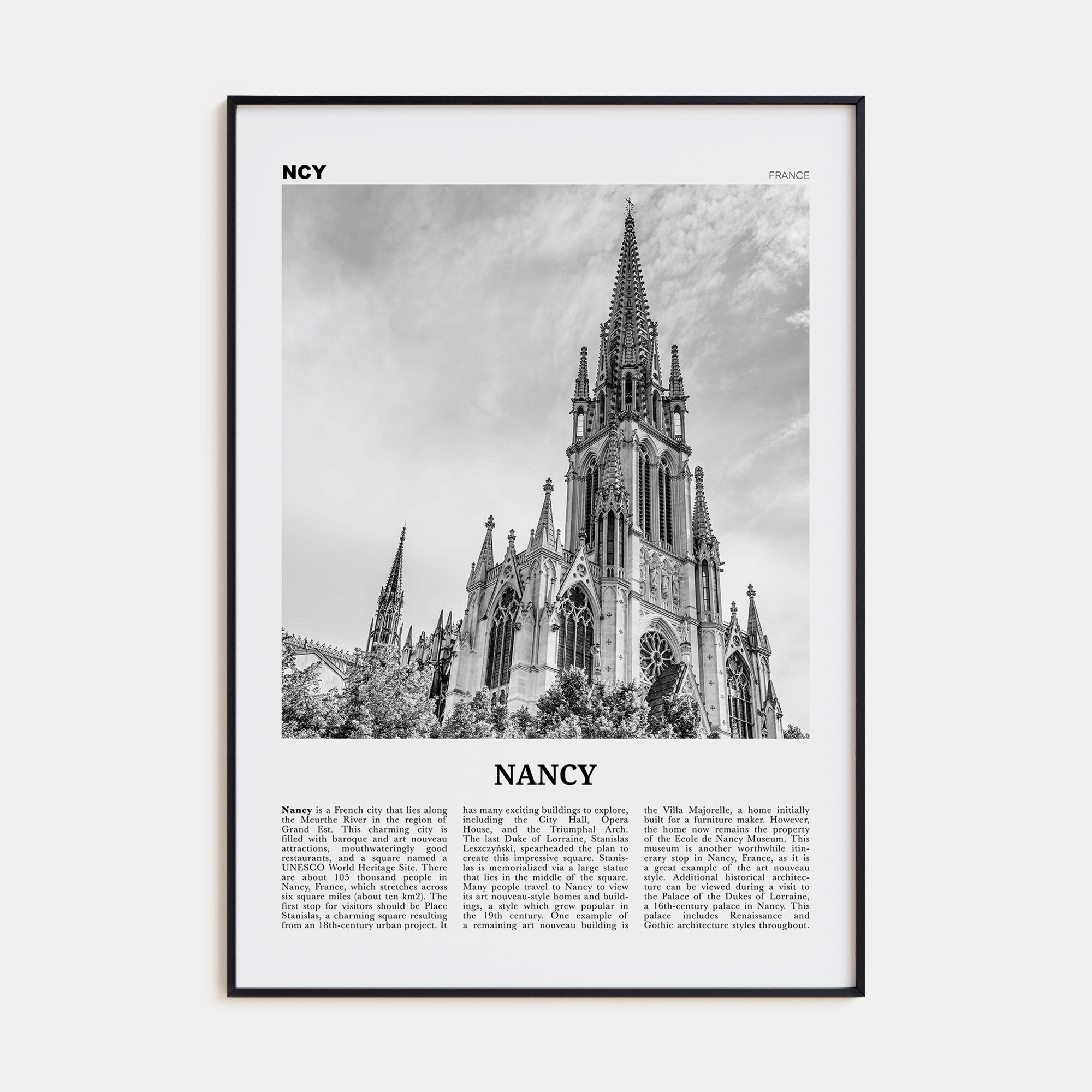 Nancy Travel B&W Poster