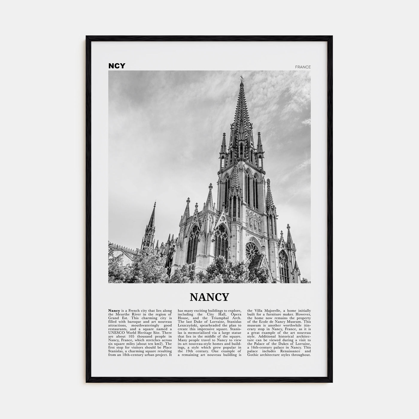 Nancy Travel B&W Poster