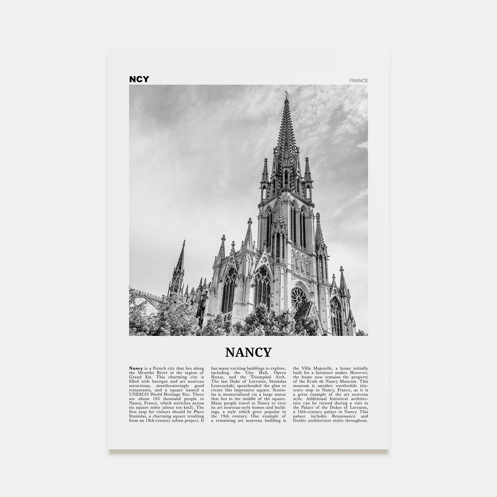 Nancy Travel B&W Poster