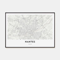 Nantes Map Landscape Poster