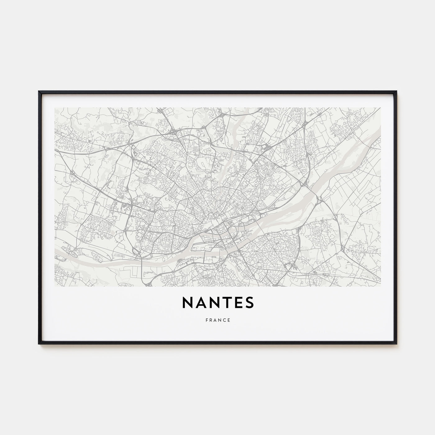 Nantes Map Landscape Poster