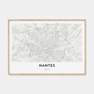 Nantes Map Landscape Poster