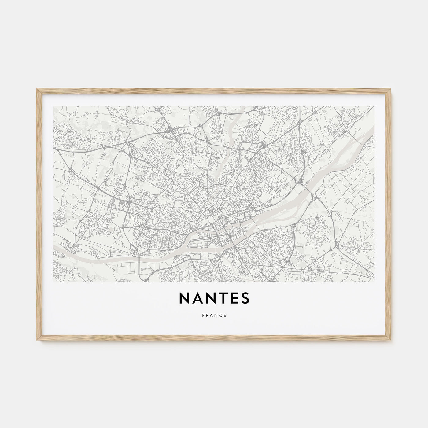 Nantes Map Landscape Poster